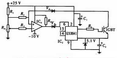 Circuit protection design for detecting Vce current of IGBT