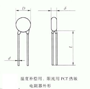 Temperature compensation, the current limiting PTC thermistor shape