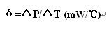 Thermistor dissipation coefficient δ