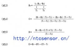 Fórmula de cálculo de la característica de temperatura NTC