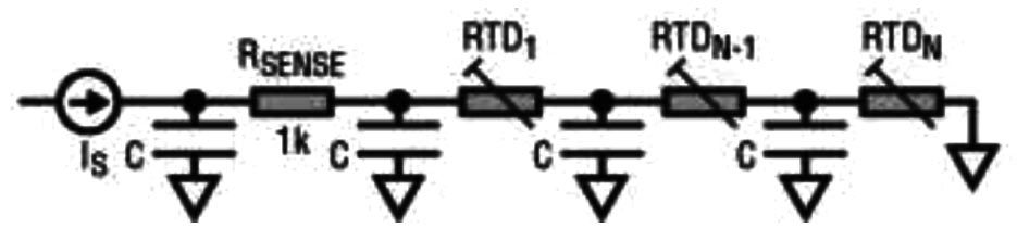 Circuito de simulación de tiempo de estabilización de pila RTD