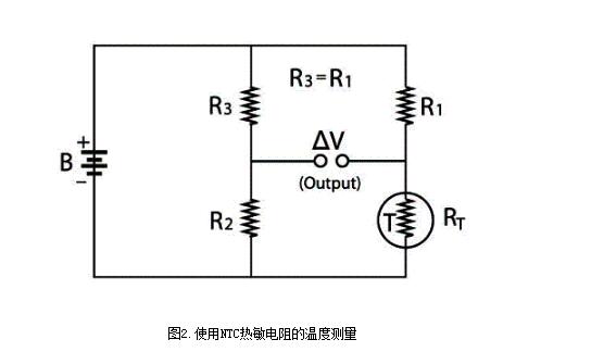 DC-Brückenschaltung Anwendung NTC-Thermistor-Temperaturmessung