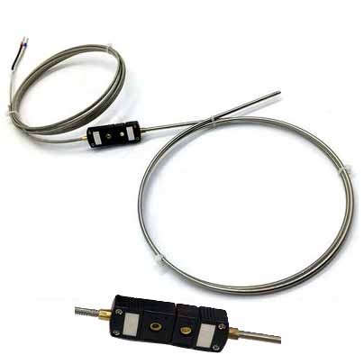 Armored thermocouple diameter 3mm + J-type socket 