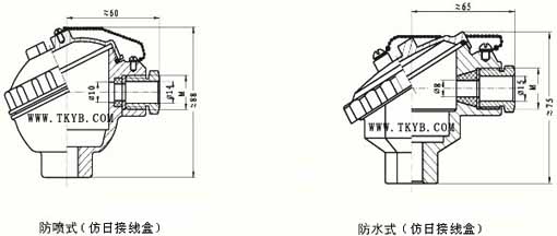 Junction box form of industrial platinum thermal resistance 