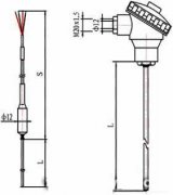 Armoured thermocouple sensor for boiler and furnace wall