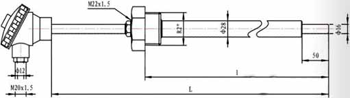 Die Aussehen struktur des Rauchgas thermoelements