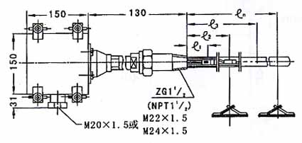 Splash-proof multi-point armored thermocouple with taper pipe thread with active joint