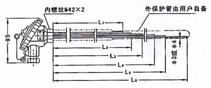 Waterproof multi-point armored thermocouple without fixing device