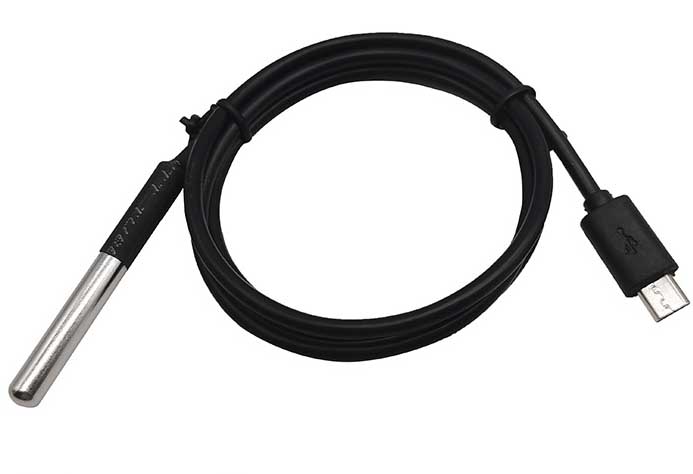 Digital temperature sensor with USB interface, cable length 1 meter