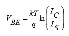 Corresponding temperature change formula between VBE and VBE(N)