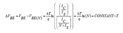 Formula for the difference between two base-emitter voltages