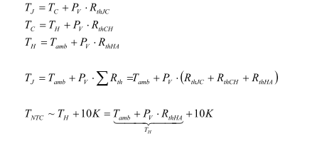 NTC formula simulates the temperature at each point