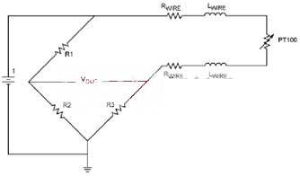 wo- and three-wire Pt100 wiring method for Wheatstone bridge