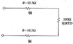 Wiring method for two lead Pt100 sensors