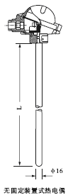 Thermocouple without fixed installation device